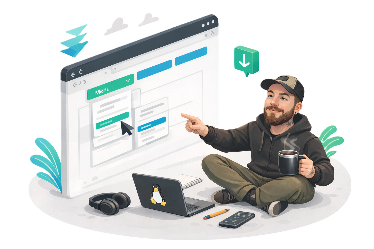 Ilustracion de Edu Soluciones creando soluciones web